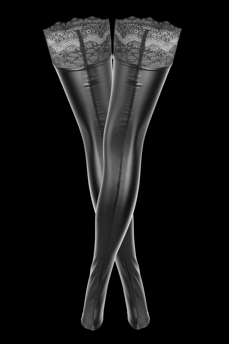 Wetlook stockings product back view