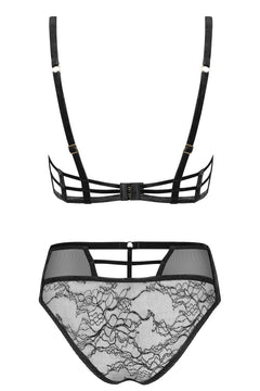 Back view of 080918 bra and lace brief laid flat