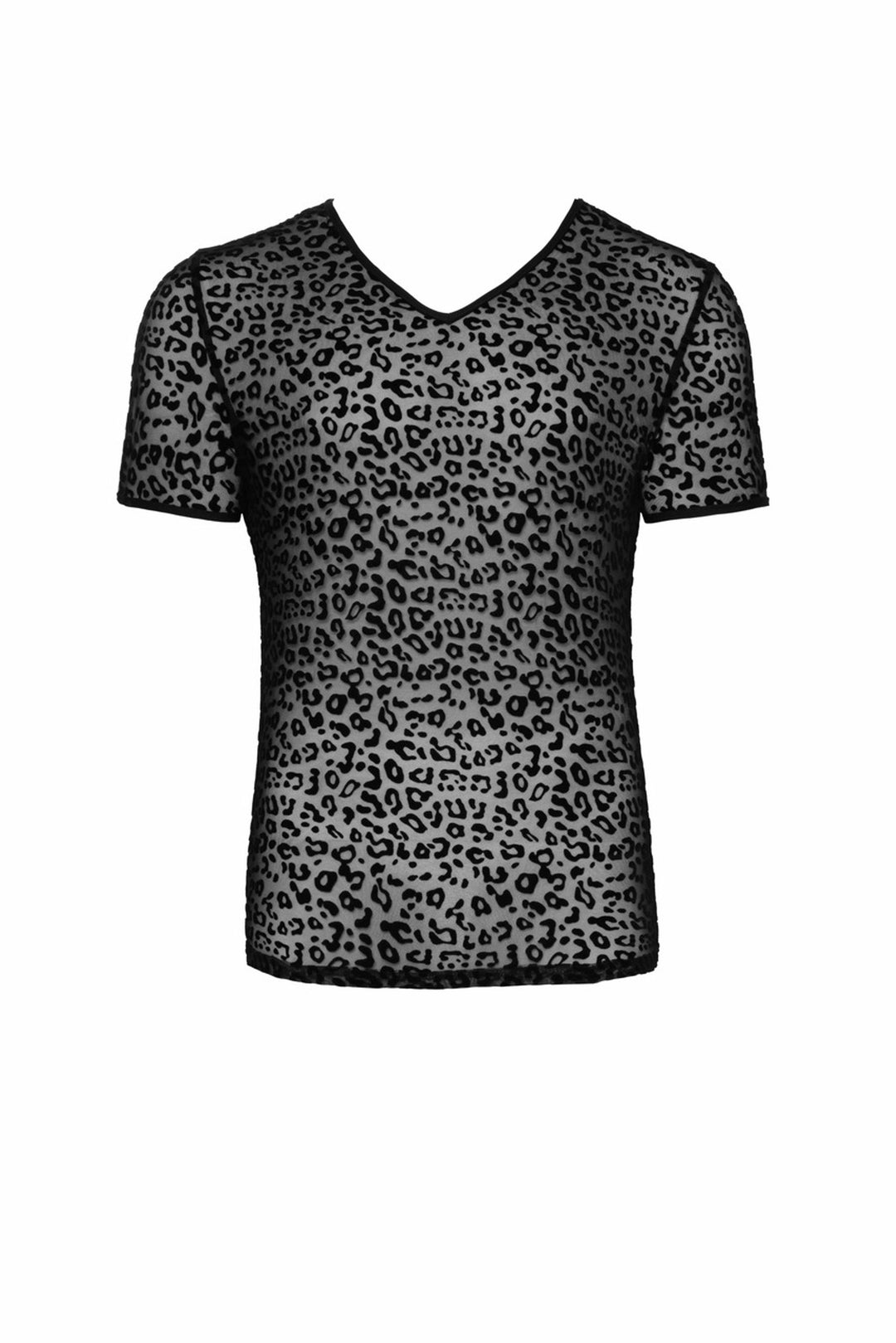 Leopard flock v-neck t-shirt