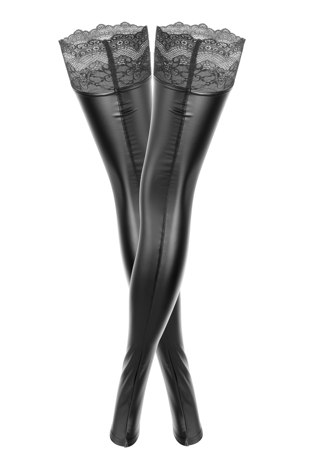 Wetlook stockings product back view