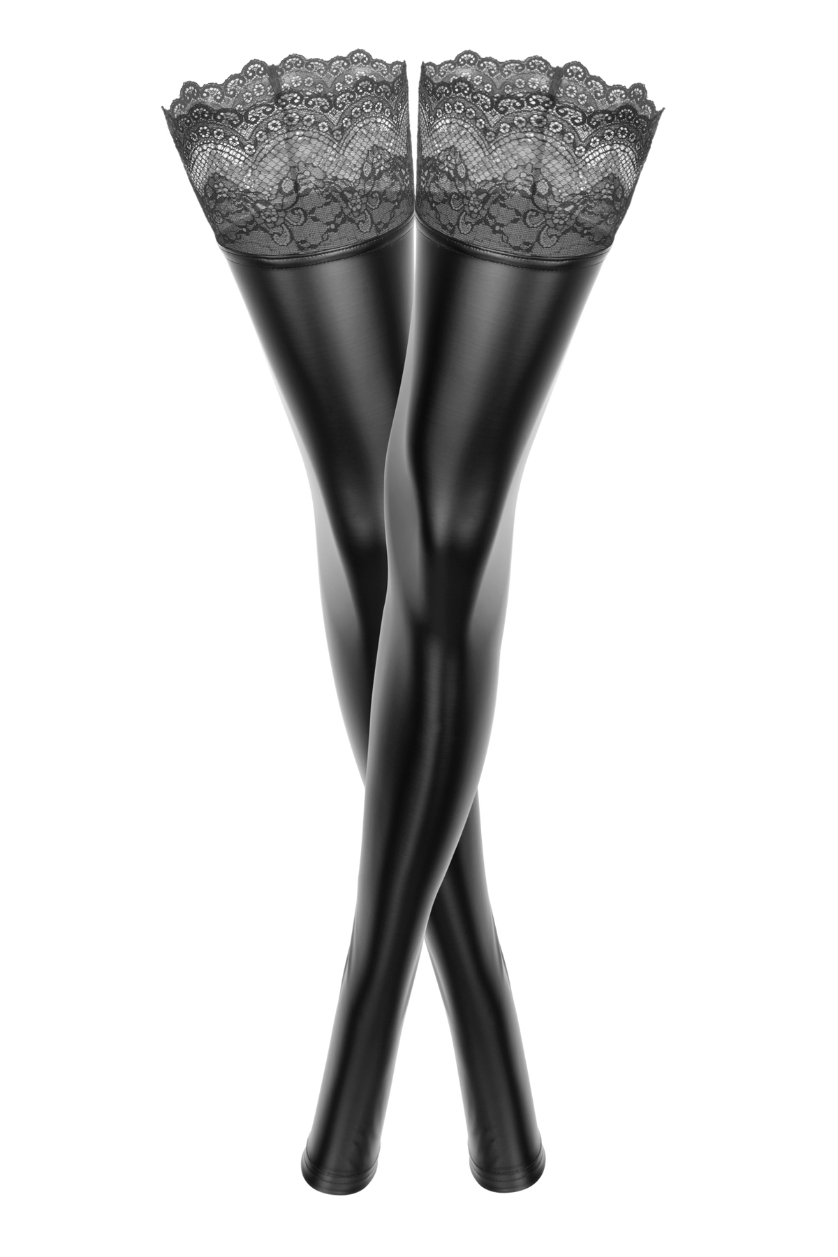 Wetlook stockings product front view