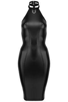 Backless Black Pencil Dress front view